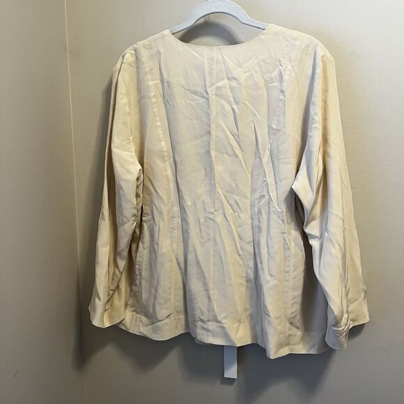 Eileen Fisher 2 Pc Woman 100% Silk Tank Top W Silk Ivory Scoop Neck & Duster XL - Picture 9 of 10